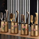茶器 純銅製 琺瑯彩 茶道六君子セット 茶漉し 茶托 伝統工芸品 茶道具入れ 中華風 蓮 錦鯉 蘭 梅 牡丹 吉祥花鳥柄 高級感 贈り物 コレクション