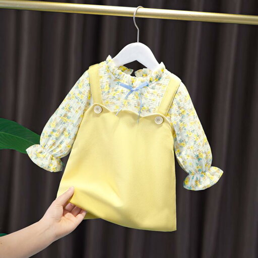 ワンピース キッズ 女の子 ベビー かわいい 小花柄 春秋 イエロー 綿 コットン 長袖 韓国風 プリンセス フレア ドレス スウィート 子供服 ワンピース キッズ 女の子 ベビー かわいい 小花柄 春秋 イエロー 綿 コットン 長袖 韓国風 プリンセス フレア ドレス スウィート 子供服