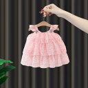 ワンピース ベビー 女の子 夏服 薄手 長袖 小花柄 プリンセスドレス 綿 コットン ティアード フレアスカート 韓国風 かわいい おしゃれ お出かけ 子供服 女児 キッズ