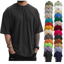 Tシャツ メンズ 春夏 シンプル ビッグシルエット 半袖 クルーネック 無地 ドロップショルダー 綿 コットン トップス 着回し 普段使い カジュアル ストリート 吸湿速乾 通気性 防シワ ホワイト ブラック グレー ブルー