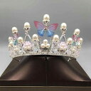 ヘッドドレス レディース 韓国風 蝶 パール クラウン ティアラ ブライダル ウェディング 結婚式 披露宴 パーティー 誕生日 成人式 フォーマル ヘアアクセサリー