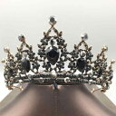頭飾り レディース 花嫁 ウェディング クラウン 王冠 ティアラ レトロ ビンテージ 結婚式 前撮り 成人式 誕生日 パーティー エレガント ゴージャス 合金 電気メッキ加工 アンティークゴールド シルバー