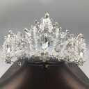 ティアラ 花嫁 ウェディング クラウン ヘッドドレス 髪飾り シルバー 結婚式 成人式 誕生日 パーティー 発表会 豪華 エレガント ブライダル ヘアアクセサリー 合金製(x2)