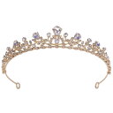 ヘアアクセサリー レディース ティアラ ウェディング 結婚式 ブライダル 花嫁 髪飾り シンプル エレガント 韓国風 上品 華やか 合金製 ラインストーン クリスタル ジルコニア リーフ 葉っぱモチーフ シルバー ゴールド 披露宴 二次会 パーティー