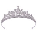 ヘッドドレス レディース 花嫁 結婚式 ブライダル ティアラ リーフ型 合金製 白いラインストーン 韓国風 シルバー