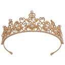 ヘアアクセサリー レディース レトロ バロック ひまわり パール ティアラ ウェディング 結婚式 ブライダル 髪飾り 花嫁 フォーマル パーティー クラウン ヘッドドレス 豪華 エレガント ラインストーン シルバー ゴールド