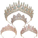 ヘッドドレス レディース バロック風 レトロ クラウン ティアラ 結婚式 ブライダル 花嫁 披露宴 二次会 欧米風 ラインストーン クリスタル 豪華 ビッグサイズ 合金製
