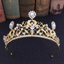 ティアラ レディース 花嫁 ウェディング リーフ ラインストーン ヘッドドレス 結婚式 披露宴 誕生日 パーティー ヘアアクセサリー 合金 エレガント