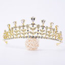 ティアラ レディース リーフ型 ジルコニア ラインストーン クリスタル ブライダル ウェディング 結婚式 披露宴 パーティー お呼ばれ ヘッドドレス ヘアアクセ...