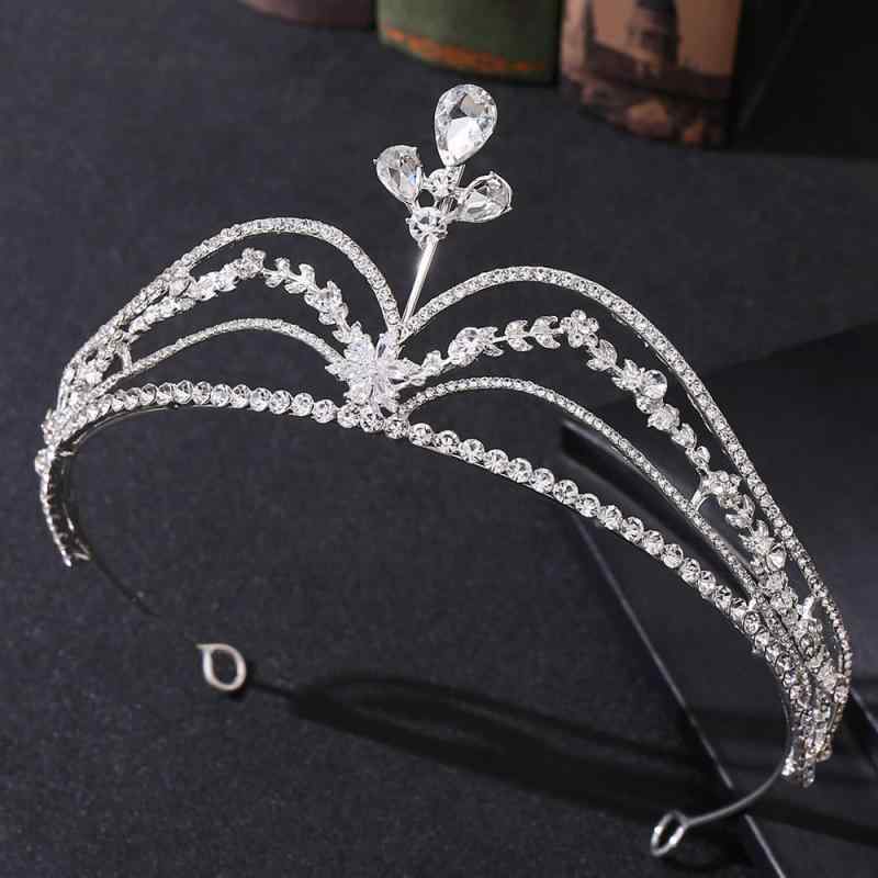 ヘアアクセサリー レディース 韓国風 フラワーモチーフ ウェディング 結婚式 誕生日 ヘッドドレス ティアラ カチューシャ ラインストーン ジルコニア ブライダル シンプル 上品 合金製 シルバー ゴールド
