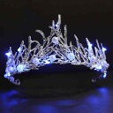 ティアラ ヘアアクセサリー レディース 女性用 ブライダル 新婦 結婚式 披露宴 パーティー 誕生日 発表会 謝恩会 LEDライト発光 クラウン カチューシャ ...