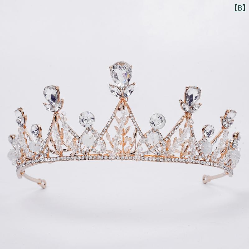 花りぼんのヘッドドレス レディース ウェディング ブライダル 花嫁 ヨーロッパ風 手作り 水晶 ラインストーン ティアラ カチューシャ 髪飾り 合金製 シルバー ゴールド ホワイト レッド 3色展開｜アングル3