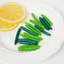 キーホルダー PVC ミニチュア リアル フェイクフード きゅうり 野菜 ドールハウス 食玩 チャーム ライトカラー ダークカラー(x5)