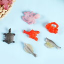 ミニチュア フェイク 食品サンプル PVC シーフード 海鮮 魚介類 ロブスター タコ ウミガメ カニ ジオラマ ドールハウス マリンボトル アクアリウム イン...