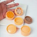 おままごと ABS製 リアル ミニチュア 蒸し器 せいろ モデル ごっこ遊び DIY手作り 食玩 フェイクフード 知育玩具 蓋付き 4cm 黄色 ブラウン(x3...