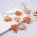 キーホルダー ミニチュアフード リアル ローストチキン 鶏肉 食品サンプル 精巧 PVC製 3cm 面白い ユニーク 立体 マスコット バッグチャーム 普段使い...
