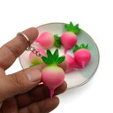キーホルダー 食品サンプル 大根 軟質PVC リアル ミニチュア かわいい ユニーク 面白い 小物 バッグチャーム デイリーユース(x5)