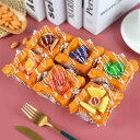 食品サンプル PU フェイクフルーツ ふっくら フレンチケーキ ミニパン リアル ディスプレイ用 インテリア小物 撮影小道具 いちご ブルーベリー オレンジ キウイ アップル パイン(x2)