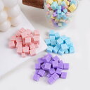 デコレーションパーツ フェイクスイーツ PVC リアル 角砂糖キューブ ミルクブロック マカロンカラー フルーツココナッツゼリー ミニチュアケーキ(x2)