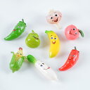 キーホルダー バッグチャーム フェイクフルーツ 表情付き ミニチュア 果物 野菜 バナナ ニンニク PVC製 かわいい ユニーク おもしろグッズ 手作り(x2)