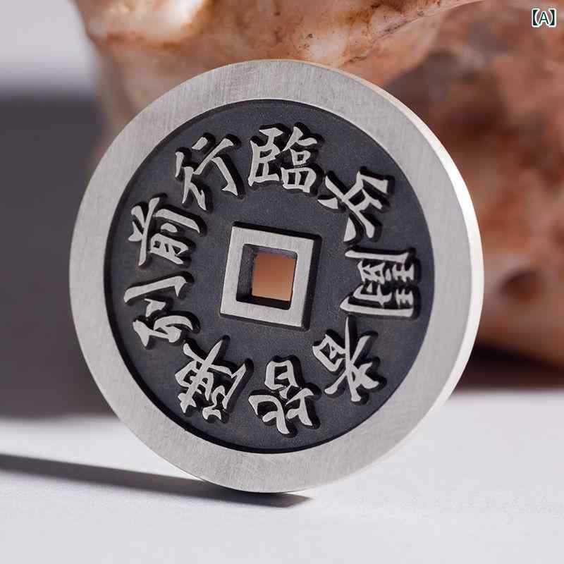 ペンダントトップ 九字真言八卦 臨兵闘者皆陣列前行 純銀 シルバーアクセサリー 電気メッキ加工 お守り..