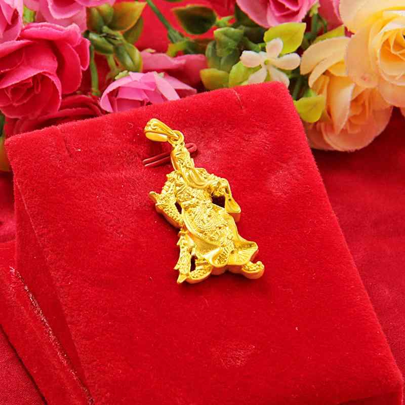 ネックレス メンズ 男性用 真鍮製 金メッキ ペンダント ドラゴン 古龍 関羽モチーフ プレート お守り 縁起物 開運 フェイクゴールド ア..