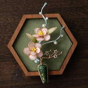 ブローチ レディース 宋錦 絨花 ベルベット カメリア フラワー コサージュ ピンク系 高級感 2WAY オリエンタル アジアン デイリー フォーマル アクセサ...