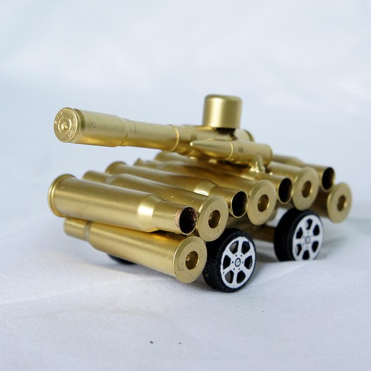 置物 ミリタリー 戦車模型 薬莢メタル 合金製 53型 小型タンク 車輪付き デスク飾り オブジェ プレゼン..