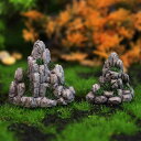 置物 樹脂製 手作り リアルなミニチュア山 ジオラマ 田園風 工芸品 多肉植物用 鉢 水槽 アクアリウム テラリウム ガーデン インテリア 装飾(3)