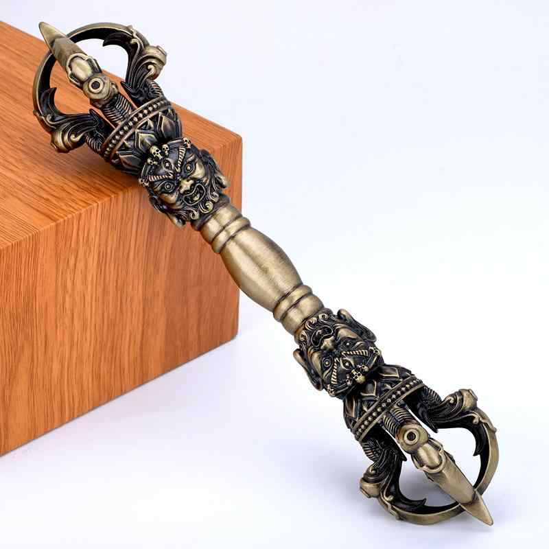 金剛杵 穢跡金剛杵 五鈷杵 真鍮製 手工芸品 仏教美術 仏具 置物 開運 厄除け 魔除け お守り 精巧 アン..