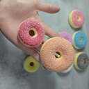 キーホルダー 子供用 フェイク ドーナツ 低反発 PU素材 食品サンプル マスコット スイーツ パン ケーキ バッグチャーム かわいい ストラップ 飾り