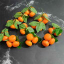 フェイクフルーツ リアル みかん模型 枝葉付き 3連 サトウミカン 発泡スチロール製 軽量 食品サンプル 店舗用 ディスプレイ 飾り インテリア 撮影小物