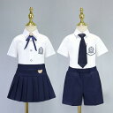 制服 キッズ 男の子 女の子 夏服 半袖 シャツ ショートパンツ スカート 英国風 スクールスタイル 発表会 幼稚園 小学生 入学式 卒業式 綿素材 フォーマル