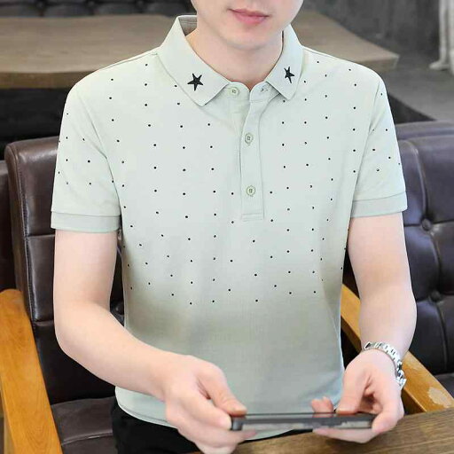 ポロシャツ メンズ 男性用 半袖 ショートスリーブ おしゃれ プリント柄 カジュアル 夏物 スリムフィット 学生向け 半開襟 綿混 コットンブレンド 通気性 普段使い 白 黒 緑 ポロシャツ メンズ 男性用 半袖 ショートスリーブ おしゃれ プリント柄 カジュアル 夏物 スリムフィット 学生向け 半開襟 綿混 コットンブレンド 通気性 普段使い 白 黒 緑
