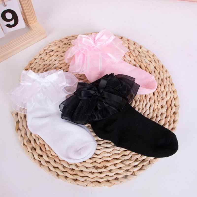 ソックス キッズ 女の子 プリンセス ロリータ風 レース フリル リボン ショート丈 綿素材 通気性 吸汗..