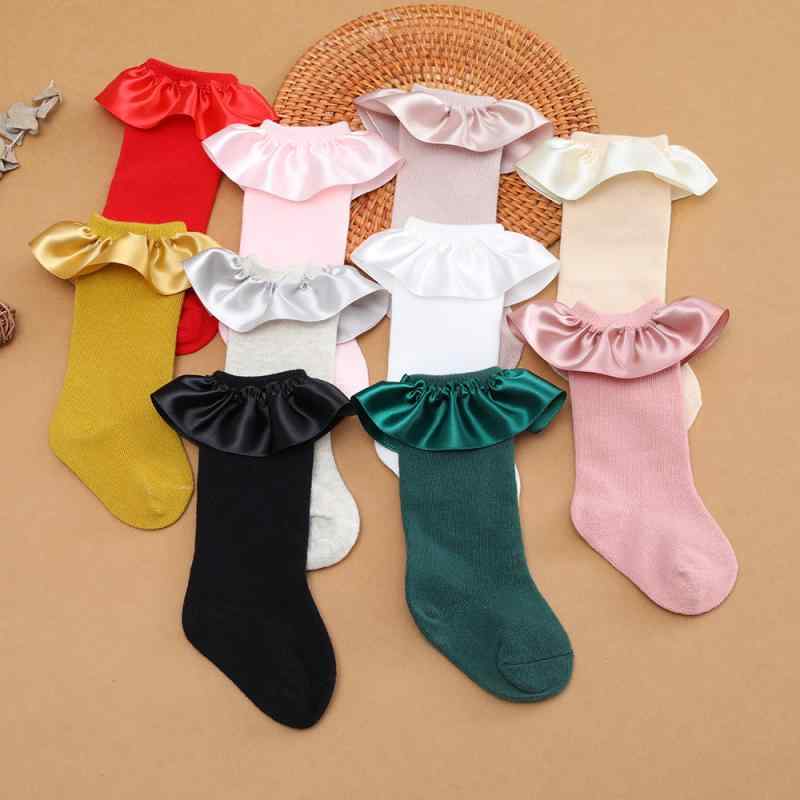ベビーソックス 女の子 赤ちゃん スペイン風 ロリータ レース フリル ハイソックス 綿 コットン コーマ..