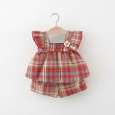 ベビー服 女の子 幼児 1歳 2歳 3歳 春夏 チェック柄 かわいい 韓国風 おしゃれ スカートセットアップ 綿 コットン プルオーバー 2点セット カジュアル