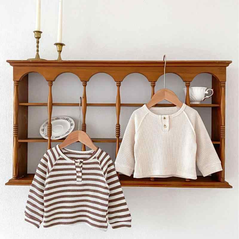 子供服 ベビー キッズ 男の子 女の子 シンプル ラグランスリーブ クルーネック ワッフル コットン 綿 ..