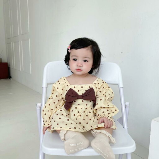 ベビー ワンピース 女の子 0歳 1歳 春秋 韓国風 プリンセス ドット柄 リボン おしゃれ かわいい 綿 コットン 長袖 薄手 オフホワイト ベージュ お出かけ ベビー ワンピース 女の子 0歳 1歳 春秋 韓国風 プリンセス ドット柄 リボン おしゃれ かわいい 綿 コットン 長袖 薄手 オフホワイト ベージュ お出かけ