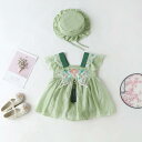 ロンパース ベビー 女の子 新生児 半袖 中国風 プリンセス ワンピース風 カバーオール 春夏 お宮参り お出かけ着 ポリエステル素材 ライトグリーン ピンク系...