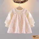 ワンピース 女の子 ベビー キッズ 子供服 韓国風 プリンセスドレス 長袖 薄手 綿 コットン ツーピース かわいい 無地 春秋 普段使い お出かけ うさ耳デザイン