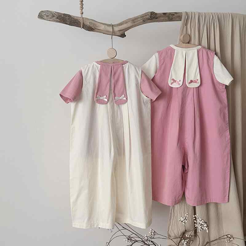 オールインワン 女の子 キッズ ベビー ゆったり ルーズ 無地 サロペット 綿 コットン ノースリーブ 薄..
