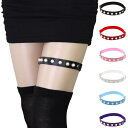 ガーターリング レディース フェイクレザー 合皮 欧米風 パンク ゴシック スタッズ フェイクパール セクシー 太ももリング レッグバンド 伸縮性 ダンス 衣装...