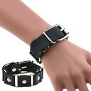 ブレスレット 個性的 ユニーク デザイン パンク ゴシック ロック ストリート PUレザー 切り替え 連結 チェーン ピンバックル 腕輪 バングル 男女兼用 秋冬