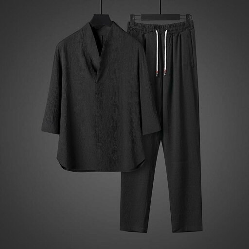 セットアップ メンズ チャイナ風 接触冷感 唐装 漢服 新中式 半袖 トップス ショートパンツ レトロ 改良 作務衣風 リラックスウェア セットアップ メンズ チャイナ風 接触冷感 唐装 漢服 新中式 半袖 トップス ショートパンツ レトロ 改良 作務衣風 リラックスウェア