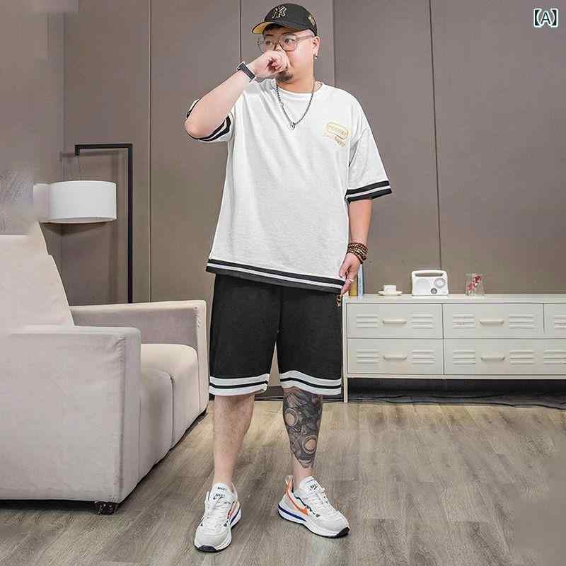 セットアップ メンズ 大きいサイズ 接触冷感 白 半袖 Tシャツ ショートパンツ ゆったり 上下セット 春夏 カジュアル スポーツ 普段使い ポリエステル(x2)