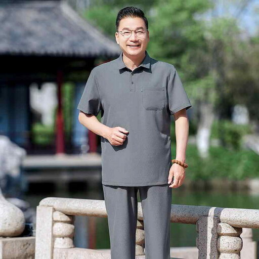 チャイナ服 メンズ 中高年向け 半袖 セットアップ 中国風 普段着 シニア 60代 70代 ポリエステル 刺繍 春夏 ライトグレー ダークグレー ネイビー チャイナ服 メンズ 中高年向け 半袖 セットアップ 中国風 普段着 シニア 60代 70代 ポリエステル 刺繍 春夏 ライトグレー ダークグレー ネイビー