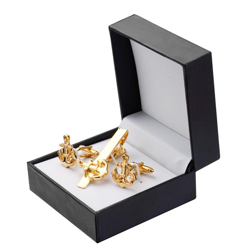 アクセサリー メンズ 男性用 カフスボタン カフリンクス ネクタイピン アンカーモチーフ ゴールドカラ..