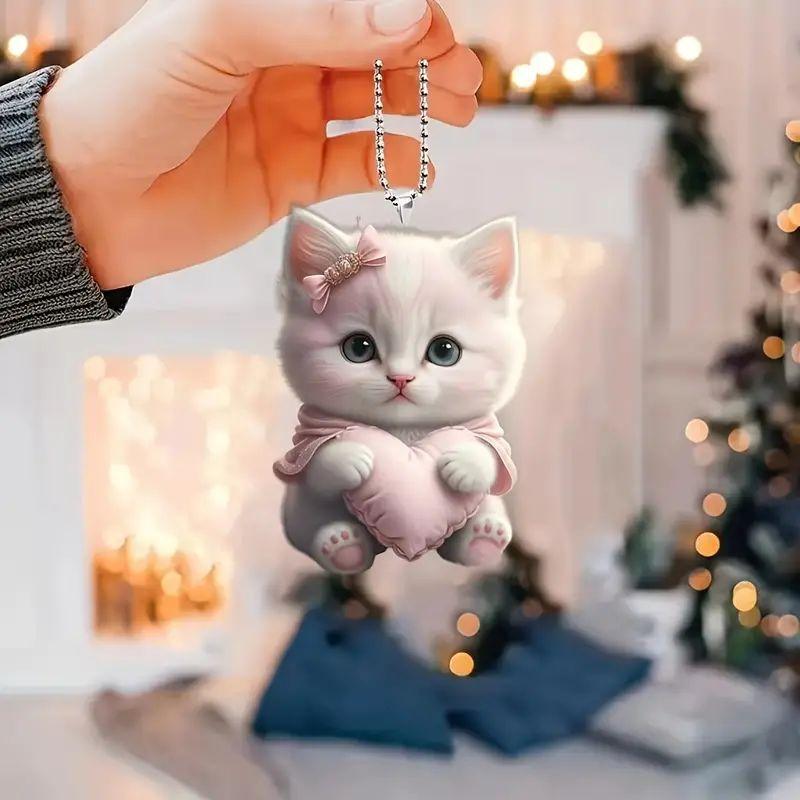 アクリルチャーム 平面デザイン 車内飾り バックパックアクセサリー インテリア雑貨 クリスマスツリーオーナメント カートゥーン風 吊り下げ装飾 かわいい ファッション小物(x2)