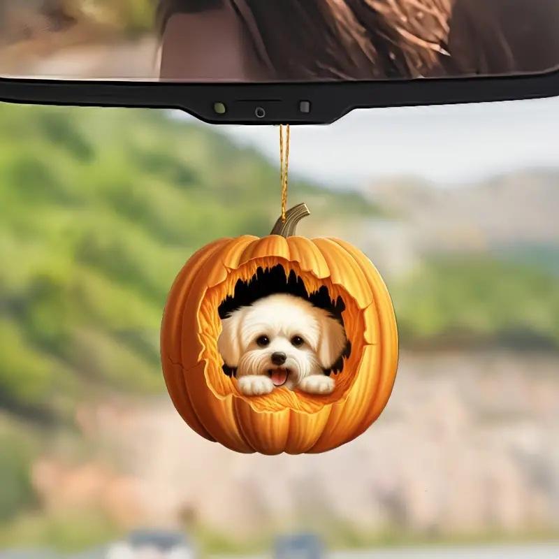 車用ハンギングオーナメント ハロウィン カボチャドール アクリル製 かわいい キャラクターデザイン 車内インテリア バックミラー 吊り下げ カーアクセサリー(x2)